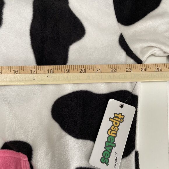 Tipsy Elves Cow Halloween Costume Unisex Jumpsuit Pockets Full Zip XL NWT - Picture 9 of 16